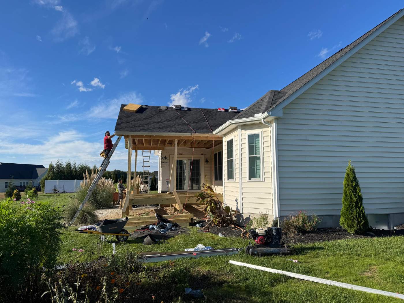 Porch being built in Milton DE by Delmarva Decking Porch being built in Milton DE by Delmarva Decking